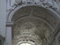 Wonderfully sculptured ceiling in the church