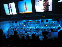 A section of the actual moon landing mission control
