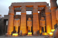 Just a few of the many massive statues in Karnak Temple