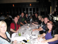 The birthday group together for dinner at Mon Ami Gabi