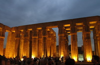 The massive carved columns of the Karnak Hypostyle Hall
