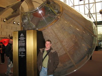 Joe in front of the Apollo 11 Command Module