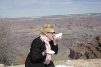 Paula's first look at snow..