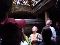 Seattle Underground Skylights in sidewalk. 